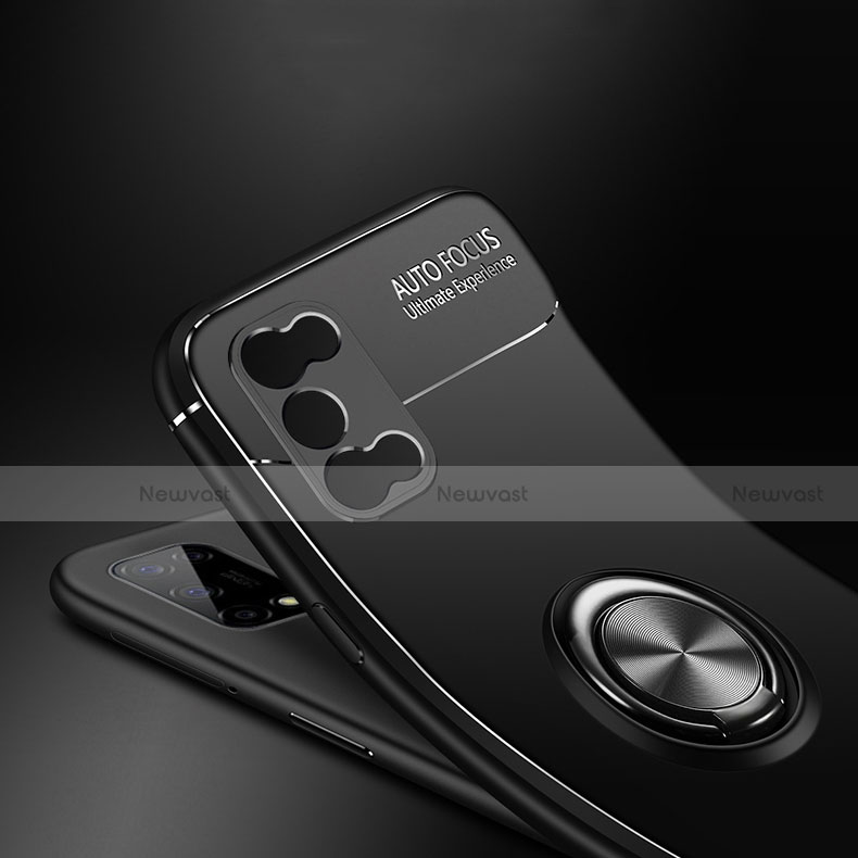 Ultra-thin Silicone Gel Soft Case Cover with Magnetic Finger Ring Stand for Oppo K7x 5G