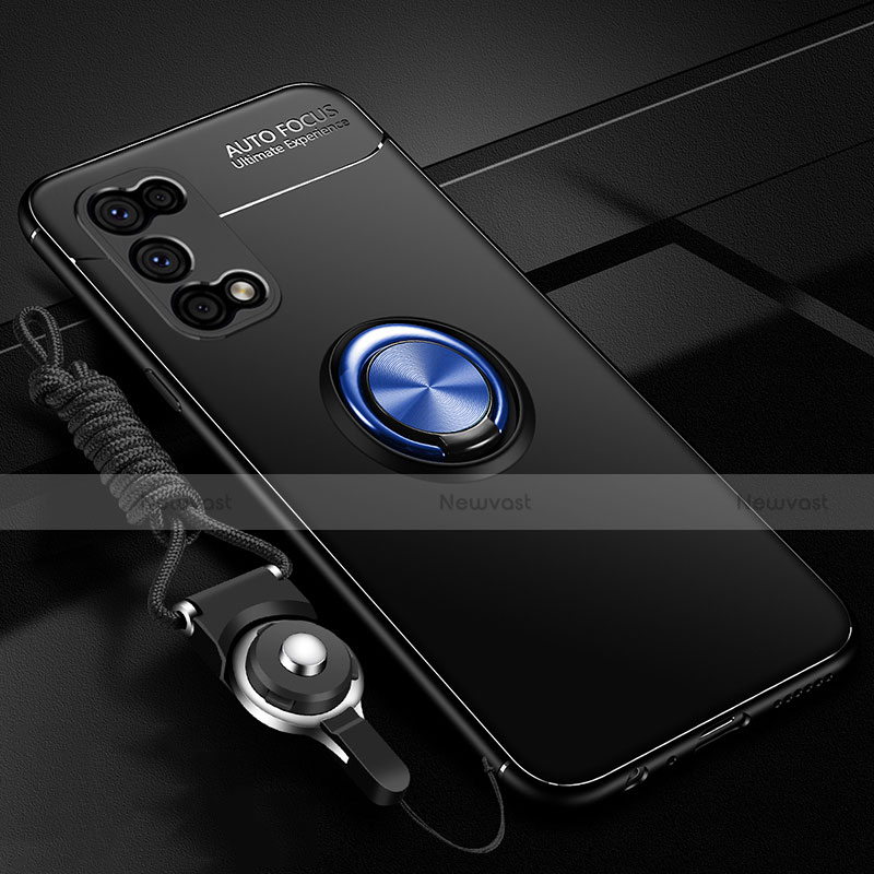 Ultra-thin Silicone Gel Soft Case Cover with Magnetic Finger Ring Stand for Oppo K7x 5G