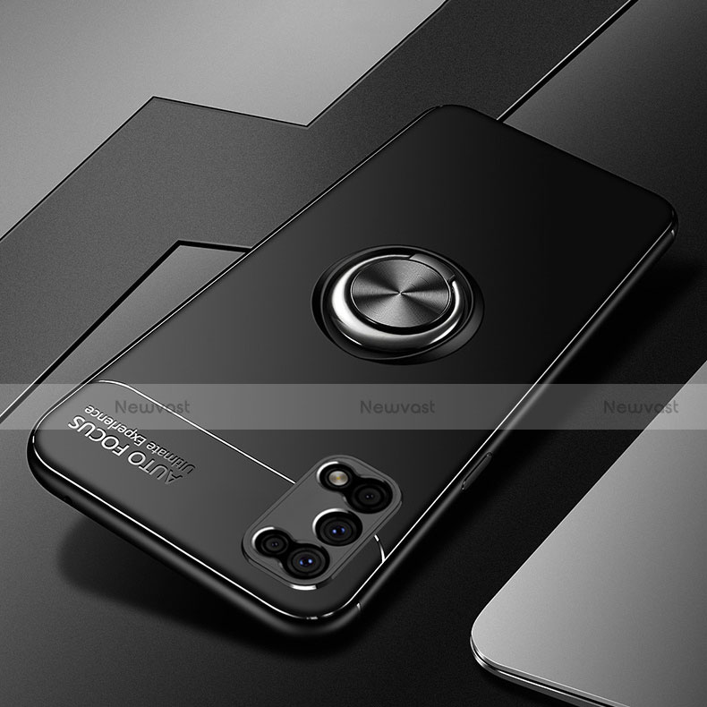 Ultra-thin Silicone Gel Soft Case Cover with Magnetic Finger Ring Stand for Oppo K7x 5G