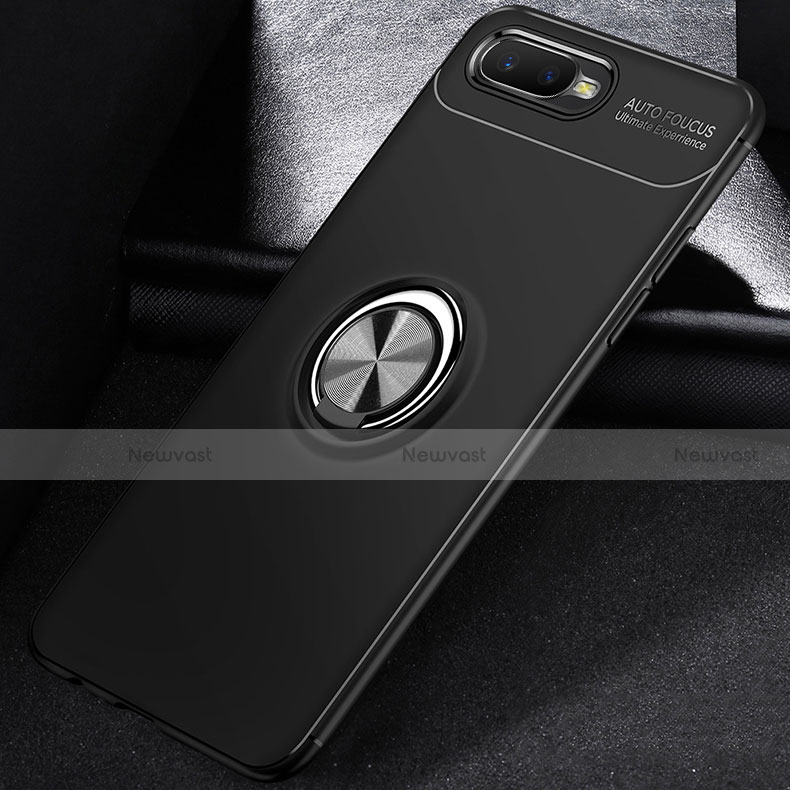 Ultra-thin Silicone Gel Soft Case Cover with Magnetic Finger Ring Stand for Oppo R15X