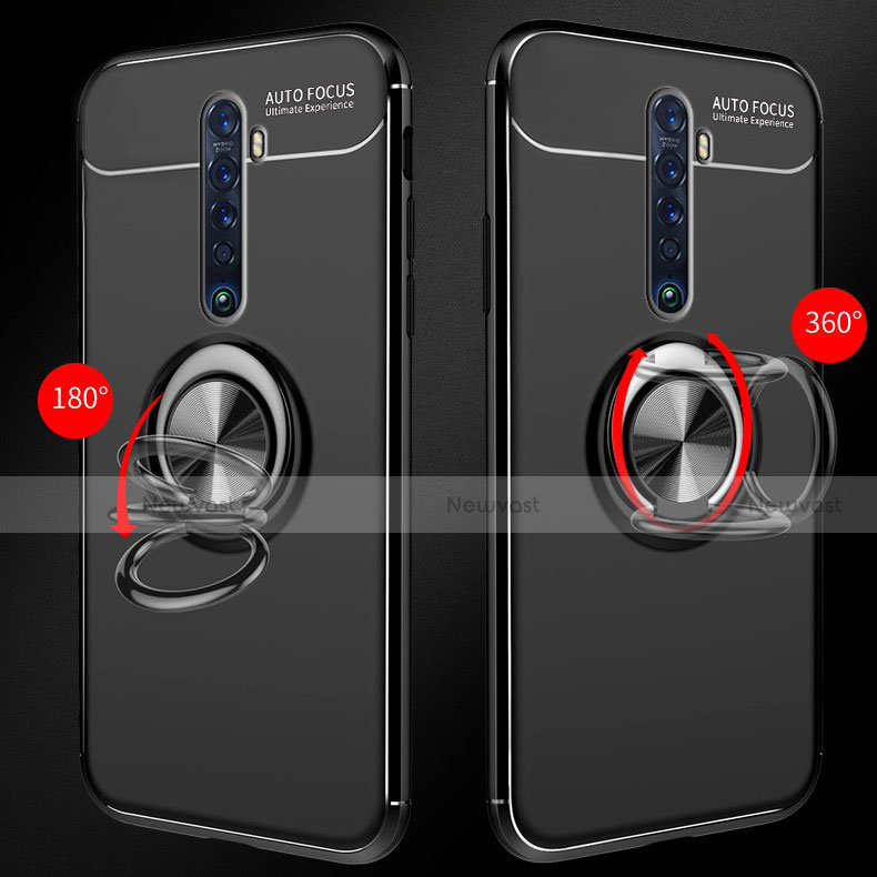 Ultra-thin Silicone Gel Soft Case Cover with Magnetic Finger Ring Stand for Oppo Reno2