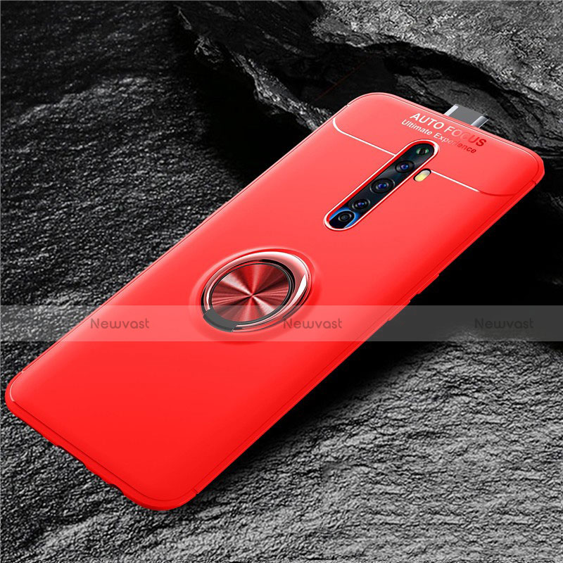 Ultra-thin Silicone Gel Soft Case Cover with Magnetic Finger Ring Stand for Oppo Reno2 Z