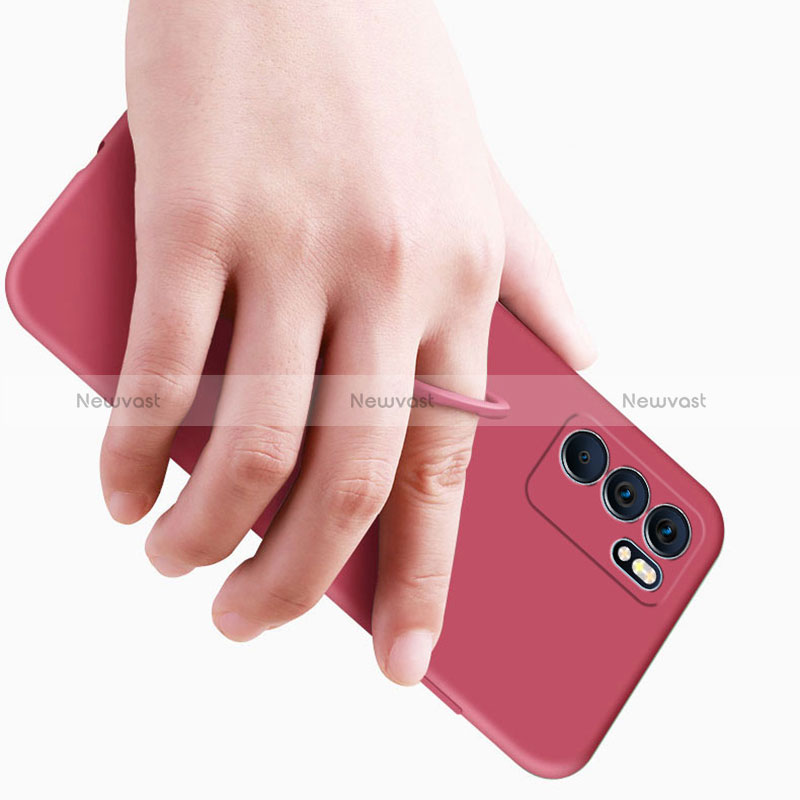 Ultra-thin Silicone Gel Soft Case Cover with Magnetic Finger Ring Stand for Oppo Reno6 Pro+ Plus 5G