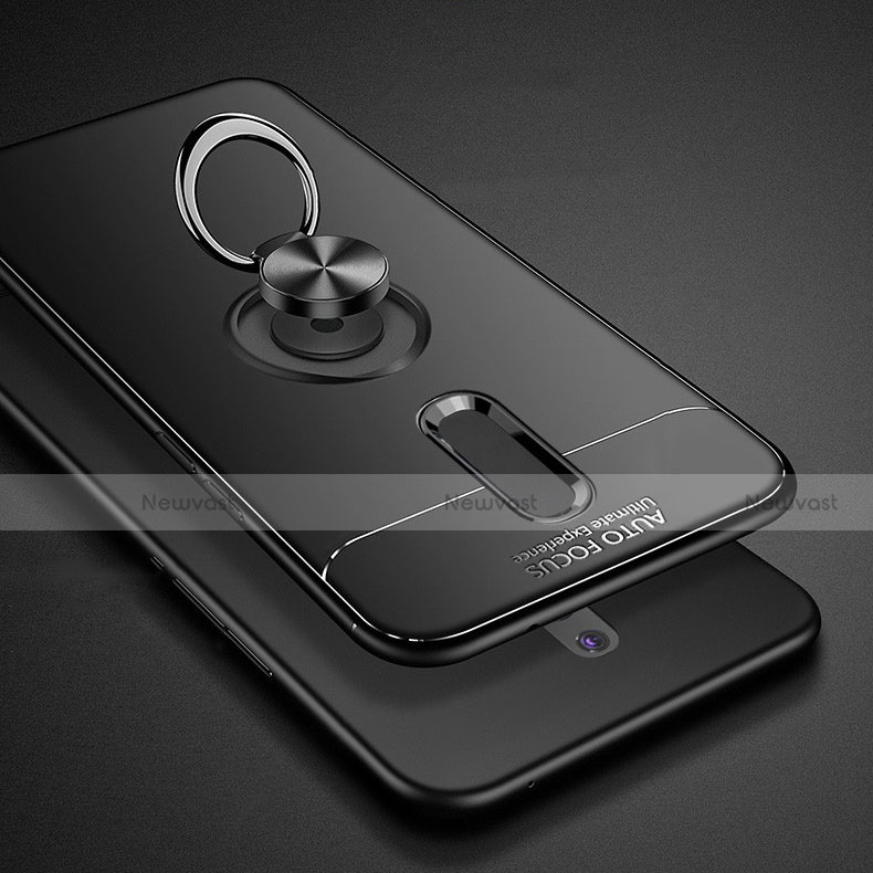 Ultra-thin Silicone Gel Soft Case Cover with Magnetic Finger Ring Stand for Realme X