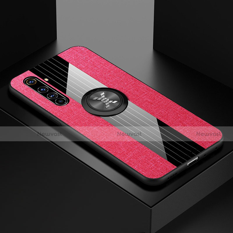 Ultra-thin Silicone Gel Soft Case Cover with Magnetic Finger Ring Stand for Realme X50 Pro 5G