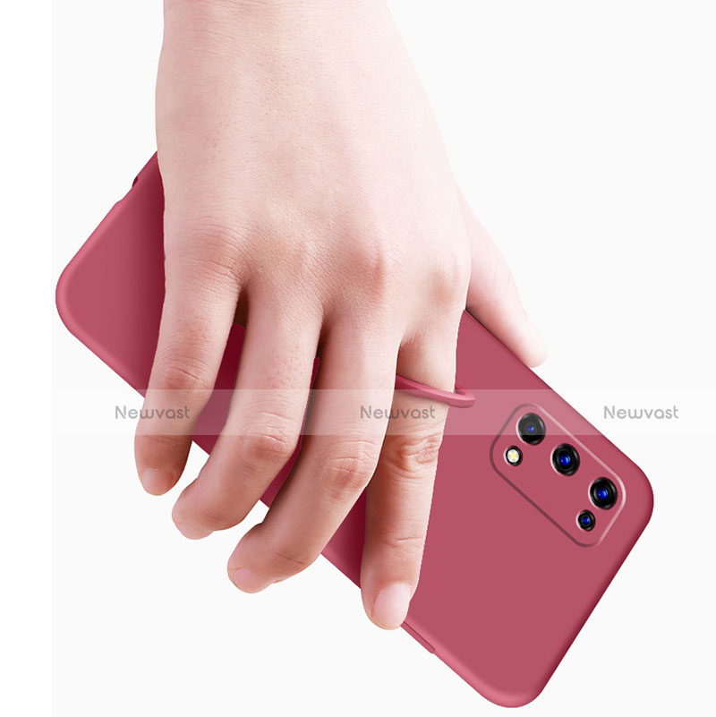 Ultra-thin Silicone Gel Soft Case Cover with Magnetic Finger Ring Stand for Realme X7 5G