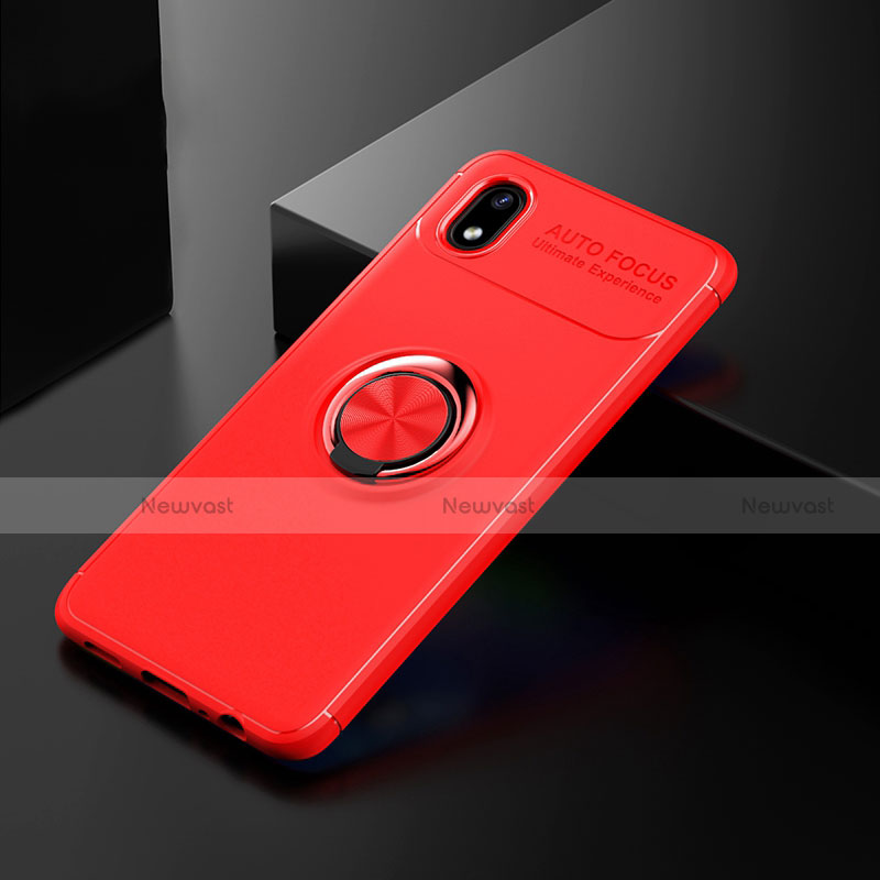 Ultra-thin Silicone Gel Soft Case Cover with Magnetic Finger Ring Stand for Samsung Galaxy A01 Core