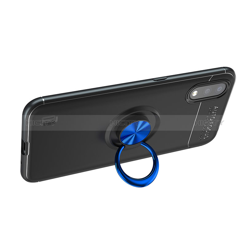 Ultra-thin Silicone Gel Soft Case Cover with Magnetic Finger Ring Stand for Samsung Galaxy A01 SM-A015