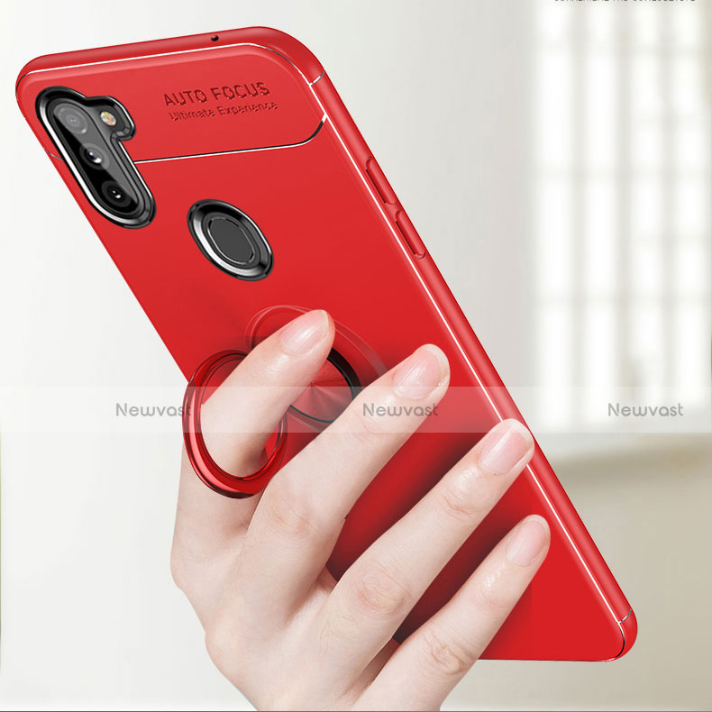 Ultra-thin Silicone Gel Soft Case Cover with Magnetic Finger Ring Stand for Samsung Galaxy A11