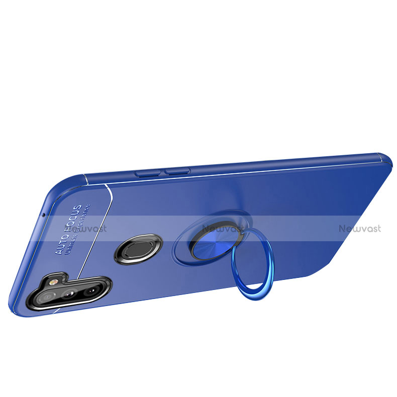 Ultra-thin Silicone Gel Soft Case Cover with Magnetic Finger Ring Stand for Samsung Galaxy A11