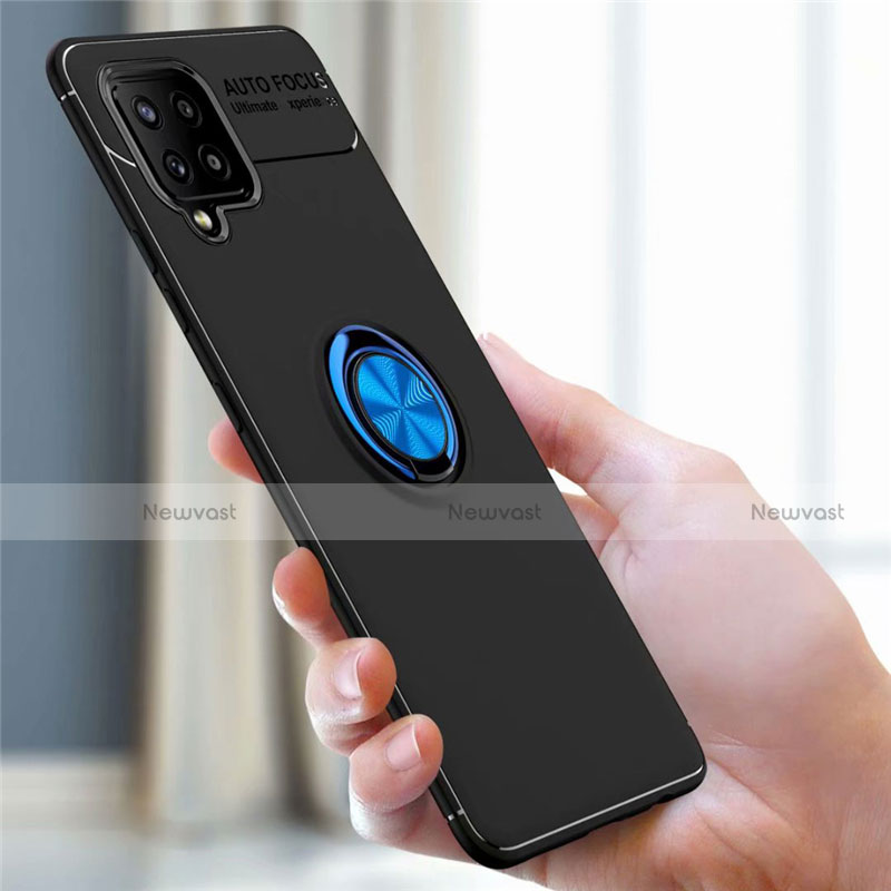 Ultra-thin Silicone Gel Soft Case Cover with Magnetic Finger Ring Stand for Samsung Galaxy A42 5G