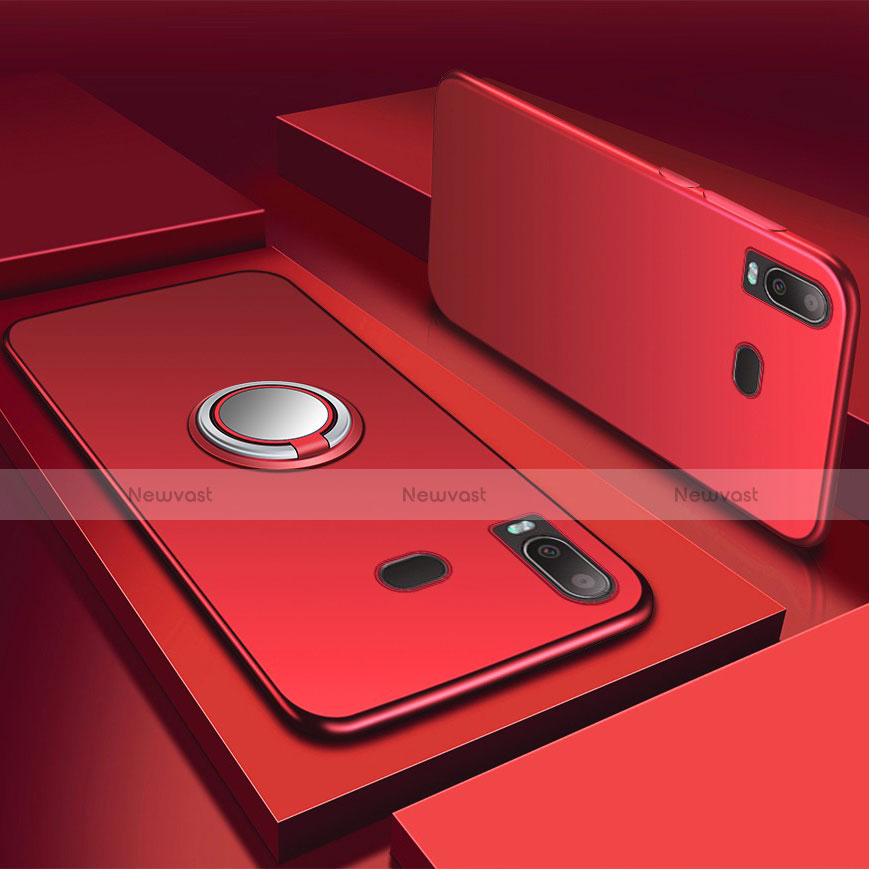 Ultra-thin Silicone Gel Soft Case Cover with Magnetic Finger Ring Stand for Samsung Galaxy A6s Red