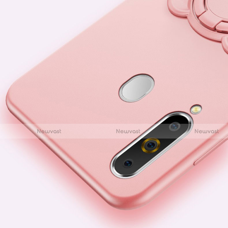 Ultra-thin Silicone Gel Soft Case Cover with Magnetic Finger Ring Stand for Samsung Galaxy A8s SM-G8870