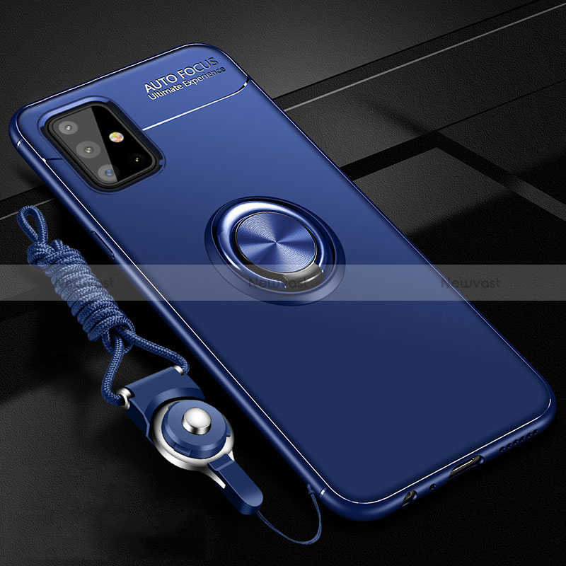 Ultra-thin Silicone Gel Soft Case Cover with Magnetic Finger Ring Stand for Samsung Galaxy M40S