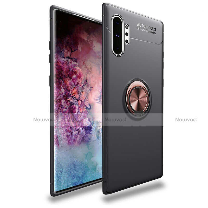Ultra-thin Silicone Gel Soft Case Cover with Magnetic Finger Ring Stand for Samsung Galaxy Note 10 Plus