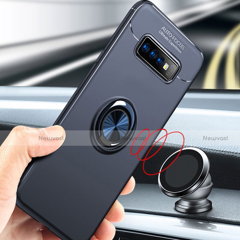 Ultra-thin Silicone Gel Soft Case Cover with Magnetic Finger Ring Stand for Samsung Galaxy S10