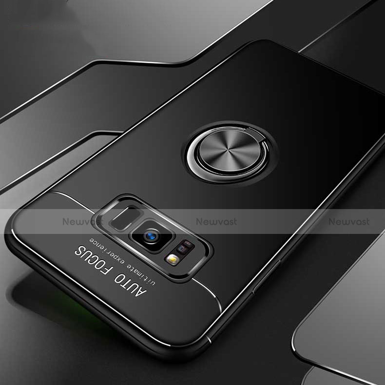 Ultra-thin Silicone Gel Soft Case Cover with Magnetic Finger Ring Stand for Samsung Galaxy S8 Plus