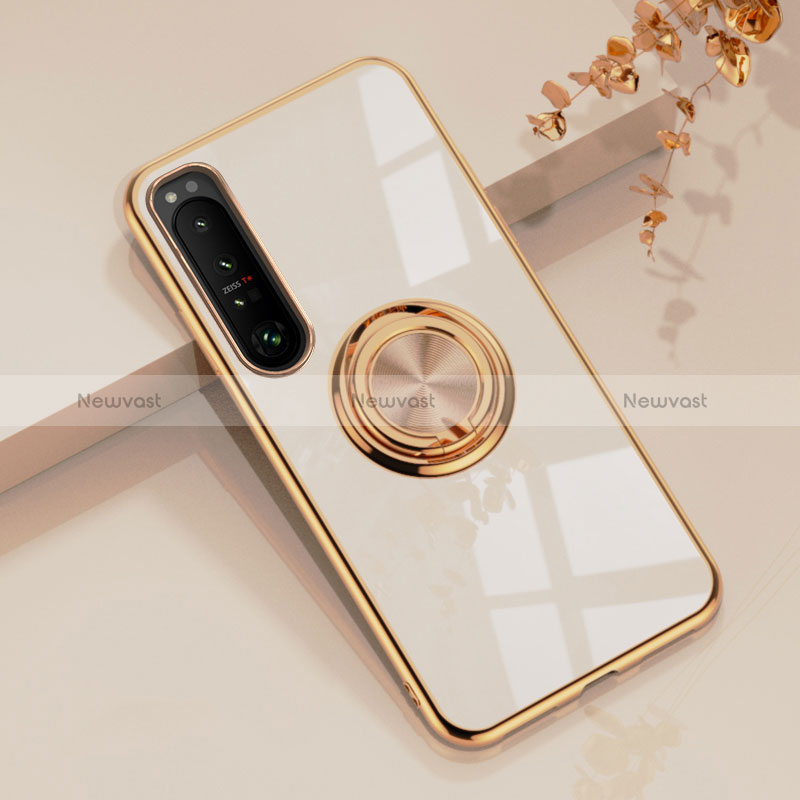 Ultra-thin Silicone Gel Soft Case Cover with Magnetic Finger Ring Stand for Sony Xperia 10 III