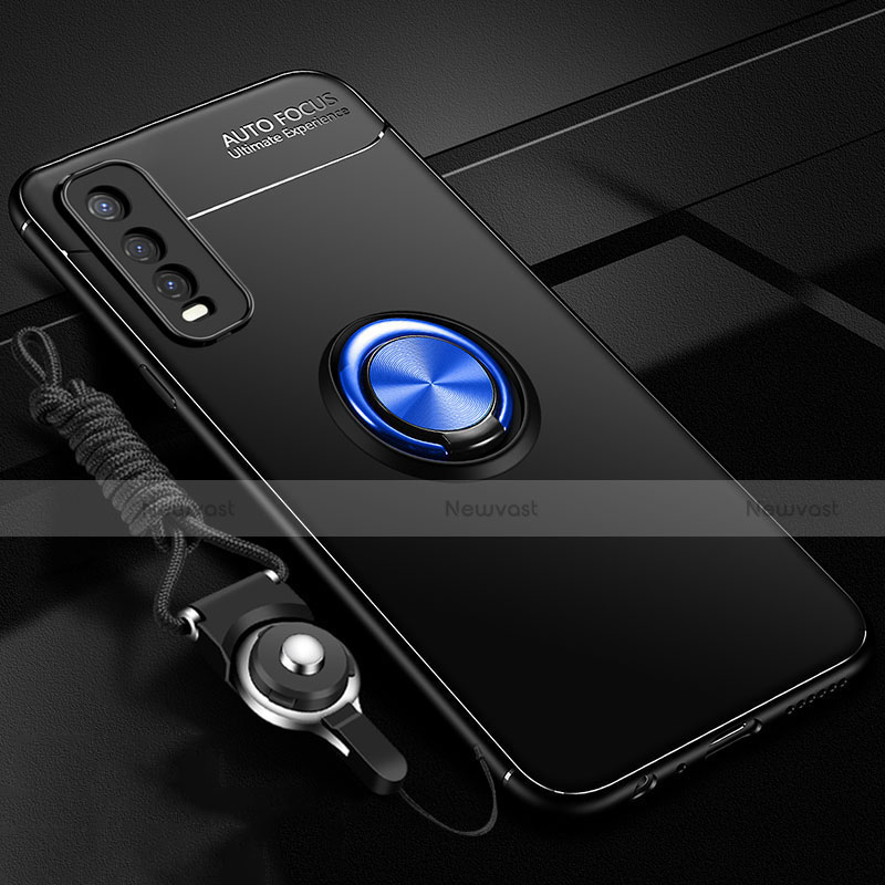 Ultra-thin Silicone Gel Soft Case Cover with Magnetic Finger Ring Stand for Vivo Y20