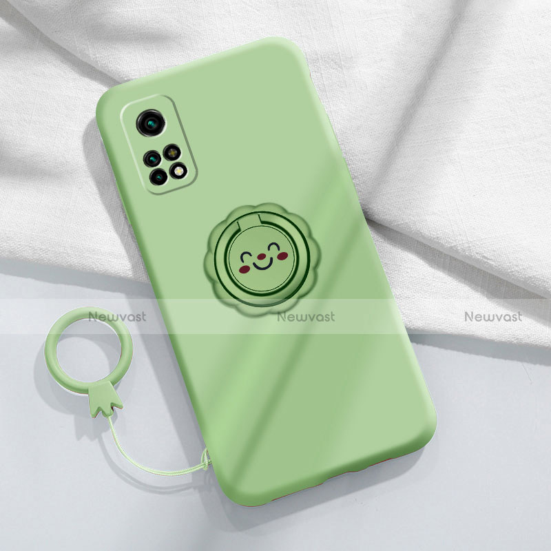 Ultra-thin Silicone Gel Soft Case Cover with Magnetic Finger Ring Stand for Xiaomi Mi 10T 5G