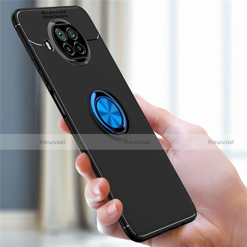 Ultra-thin Silicone Gel Soft Case Cover with Magnetic Finger Ring Stand for Xiaomi Mi 10T Lite 5G