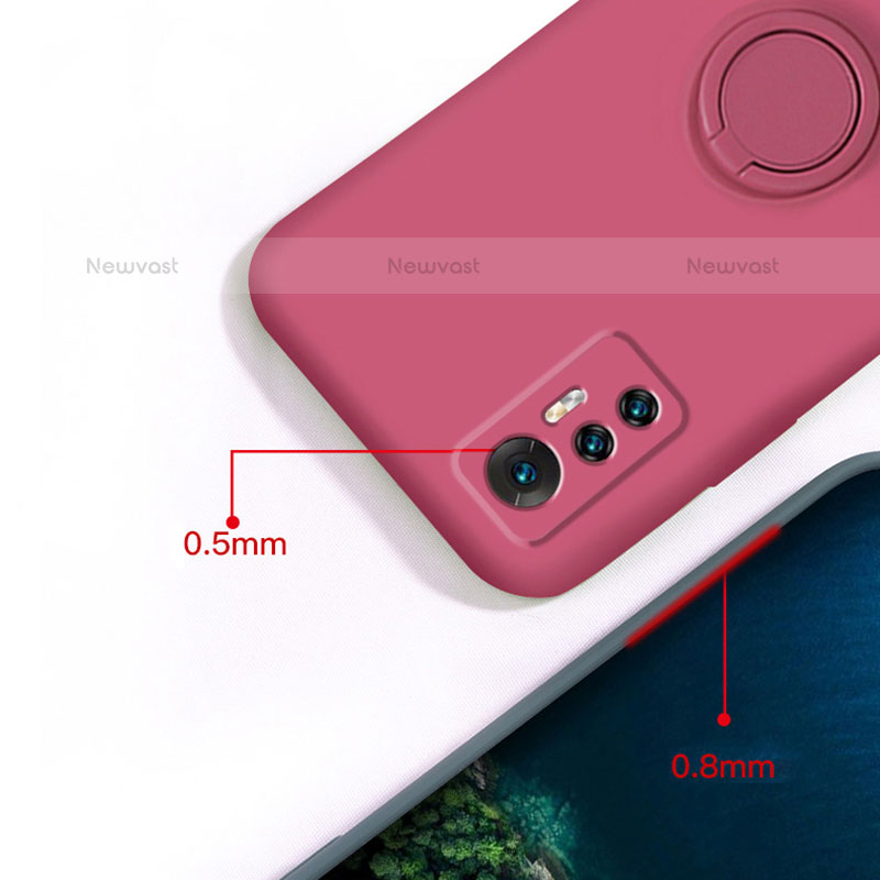 Ultra-thin Silicone Gel Soft Case Cover with Magnetic Finger Ring Stand for Xiaomi Mi 12 5G