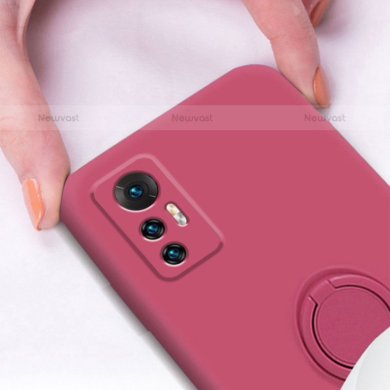 Ultra-thin Silicone Gel Soft Case Cover with Magnetic Finger Ring Stand for Xiaomi Mi 12S 5G