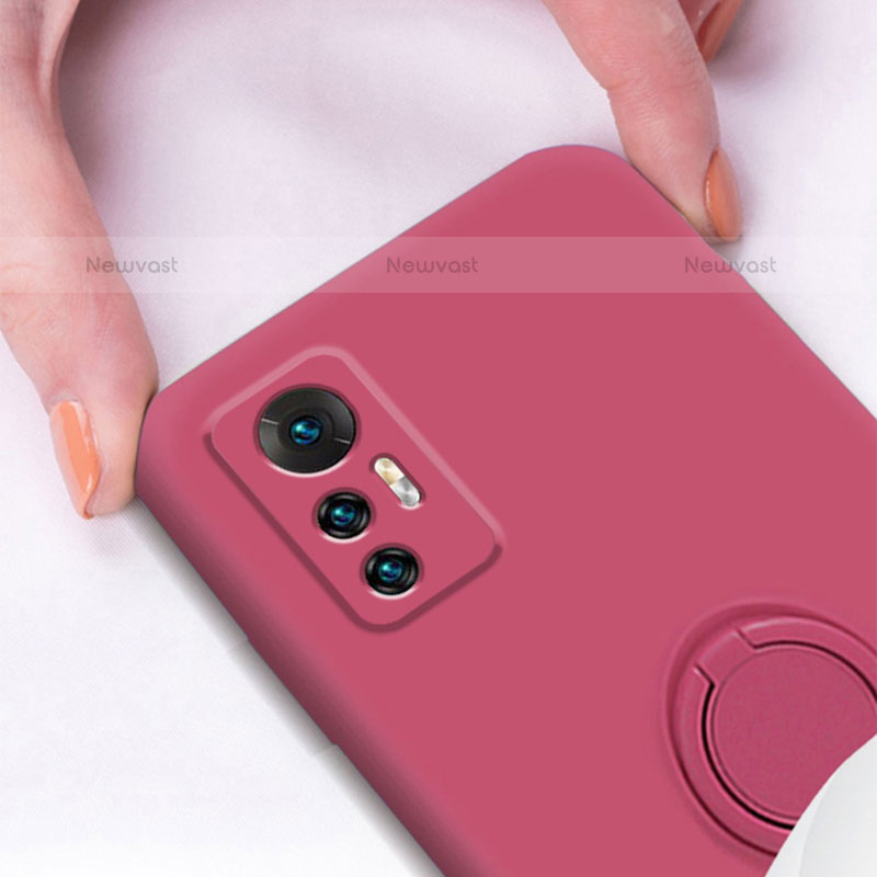 Ultra-thin Silicone Gel Soft Case Cover with Magnetic Finger Ring Stand for Xiaomi Mi 12S Pro 5G