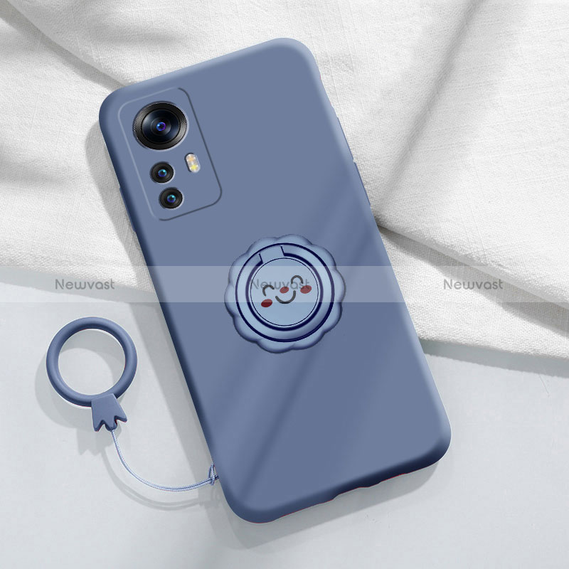 Ultra-thin Silicone Gel Soft Case Cover with Magnetic Finger Ring Stand for Xiaomi Mi 12T 5G