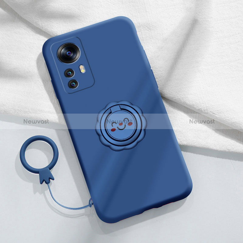 Ultra-thin Silicone Gel Soft Case Cover with Magnetic Finger Ring Stand for Xiaomi Mi 12T Pro 5G