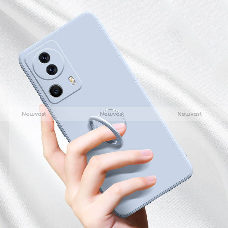 Ultra-thin Silicone Gel Soft Case Cover with Magnetic Finger Ring Stand for Xiaomi Mi 13 Lite 5G