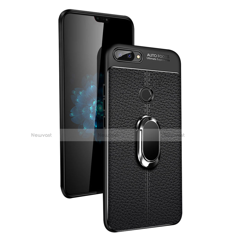 Ultra-thin Silicone Gel Soft Case Cover with Magnetic Finger Ring Stand for Xiaomi Mi 8 Lite