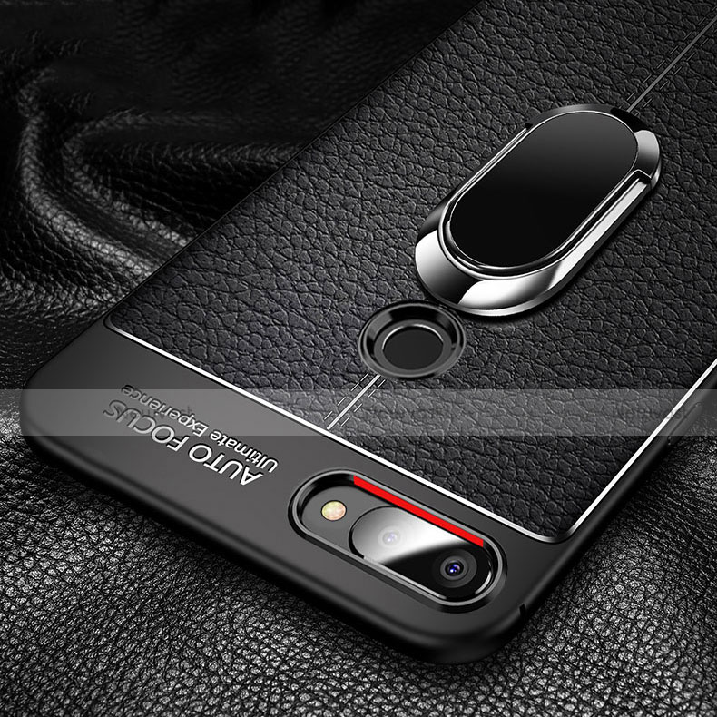 Ultra-thin Silicone Gel Soft Case Cover with Magnetic Finger Ring Stand for Xiaomi Mi 8 Lite