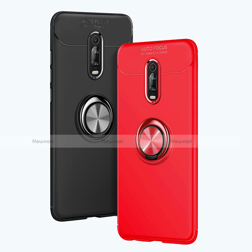 Ultra-thin Silicone Gel Soft Case Cover with Magnetic Finger Ring Stand for Xiaomi Mi 9T Pro