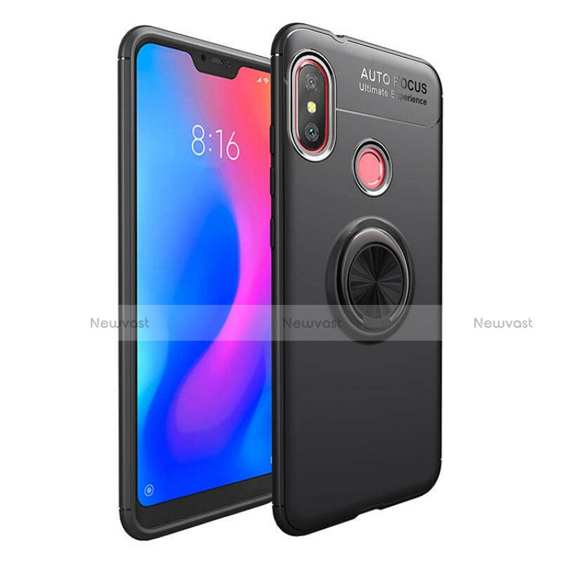 Ultra-thin Silicone Gel Soft Case Cover with Magnetic Finger Ring Stand for Xiaomi Mi A2 Lite