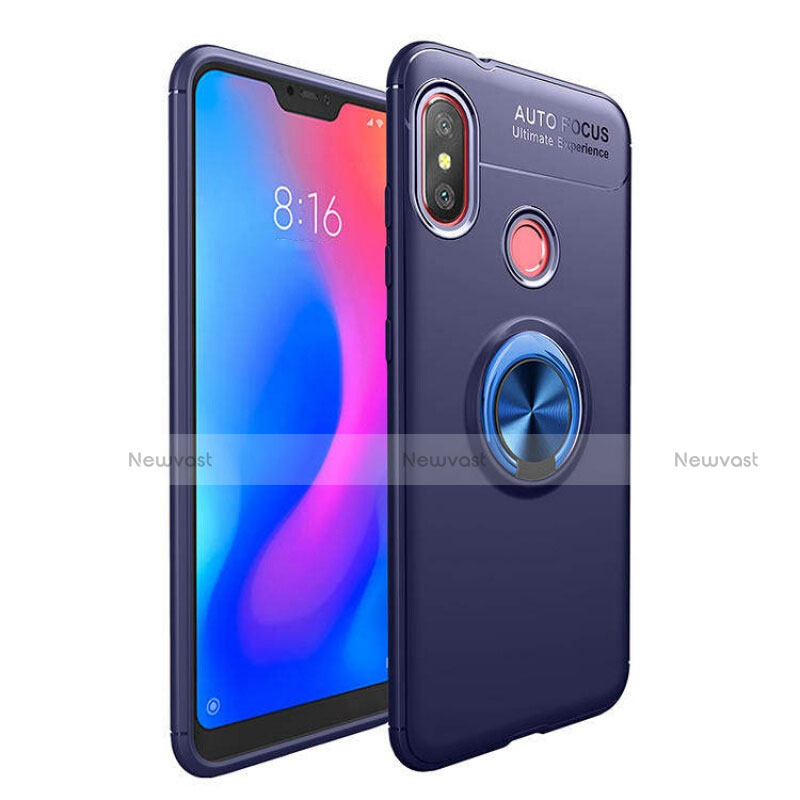 Ultra-thin Silicone Gel Soft Case Cover with Magnetic Finger Ring Stand for Xiaomi Mi A2 Lite