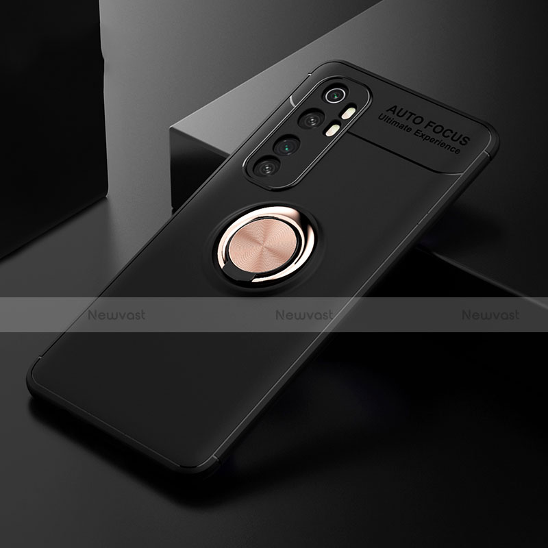 Ultra-thin Silicone Gel Soft Case Cover with Magnetic Finger Ring Stand for Xiaomi Mi Note 10 Lite