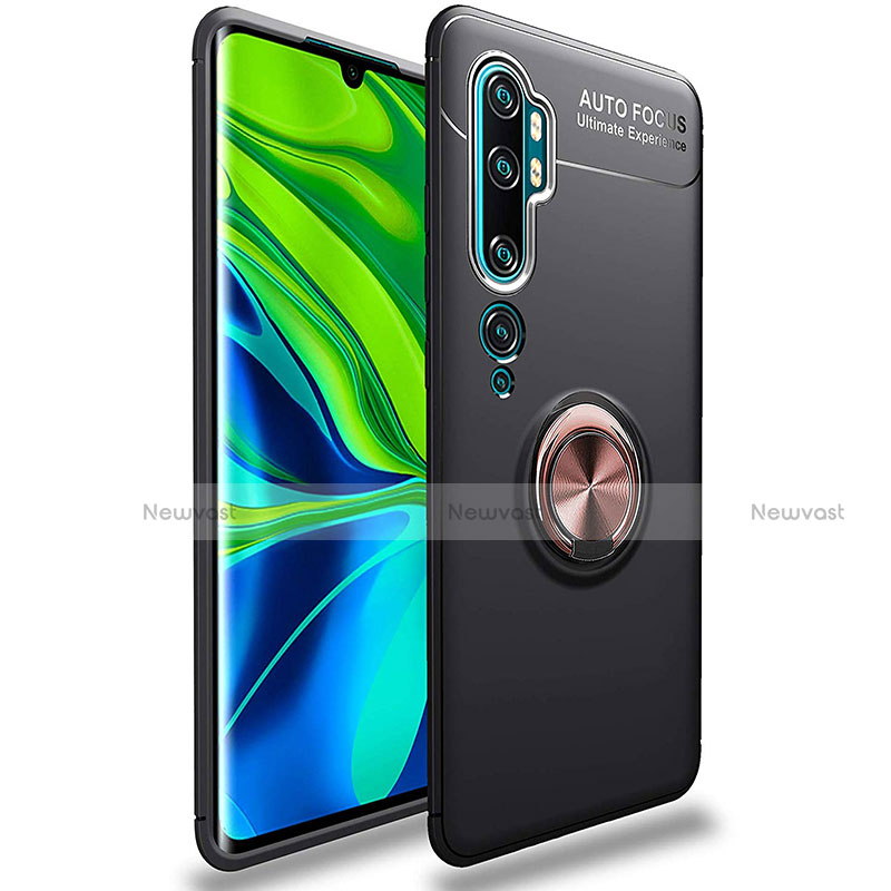 Ultra-thin Silicone Gel Soft Case Cover with Magnetic Finger Ring Stand for Xiaomi Mi Note 10 Pro