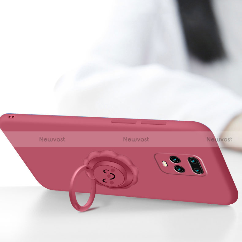 Ultra-thin Silicone Gel Soft Case Cover with Magnetic Finger Ring Stand for Xiaomi Redmi 10X 5G