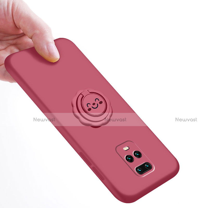 Ultra-thin Silicone Gel Soft Case Cover with Magnetic Finger Ring Stand for Xiaomi Redmi 10X Pro 5G