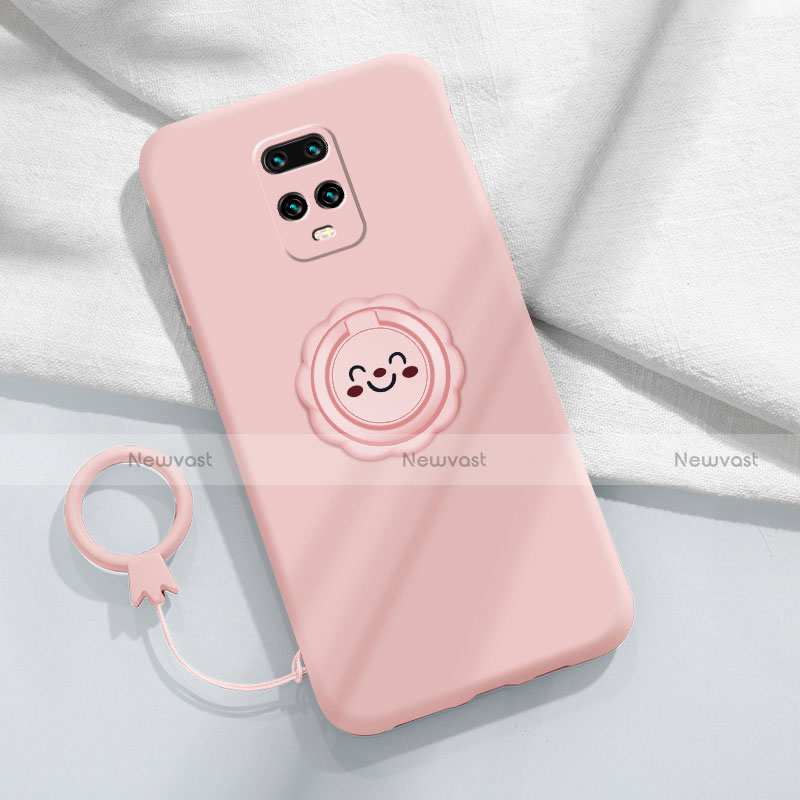 Ultra-thin Silicone Gel Soft Case Cover with Magnetic Finger Ring Stand for Xiaomi Redmi 10X Pro 5G