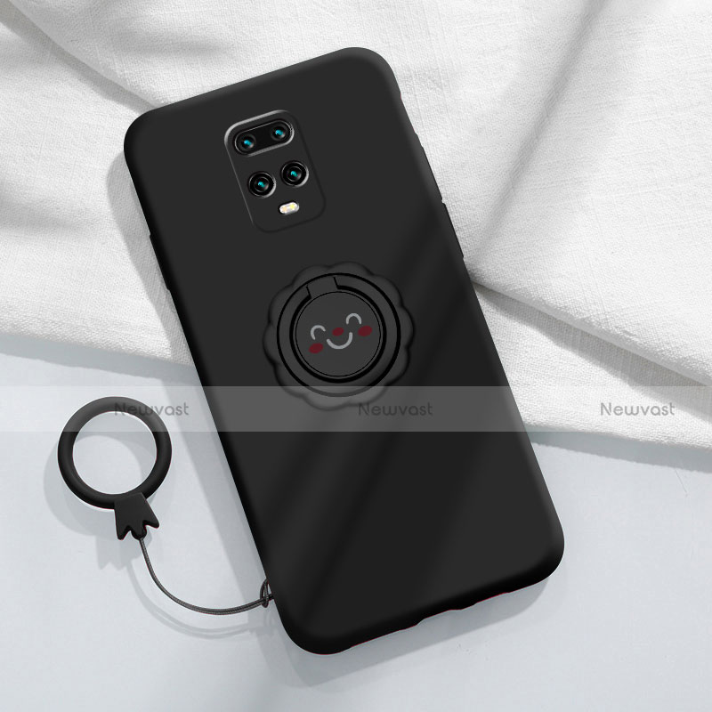 Ultra-thin Silicone Gel Soft Case Cover with Magnetic Finger Ring Stand for Xiaomi Redmi 10X Pro 5G