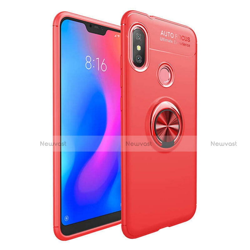 Ultra-thin Silicone Gel Soft Case Cover with Magnetic Finger Ring Stand for Xiaomi Redmi 6 Pro