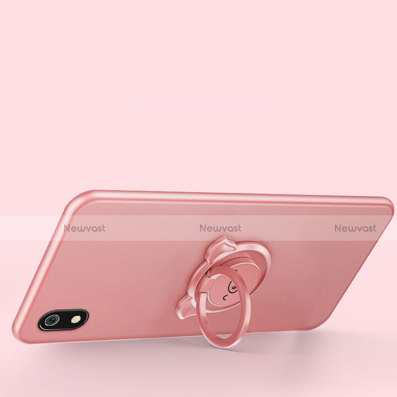 Ultra-thin Silicone Gel Soft Case Cover with Magnetic Finger Ring Stand for Xiaomi Redmi 7A