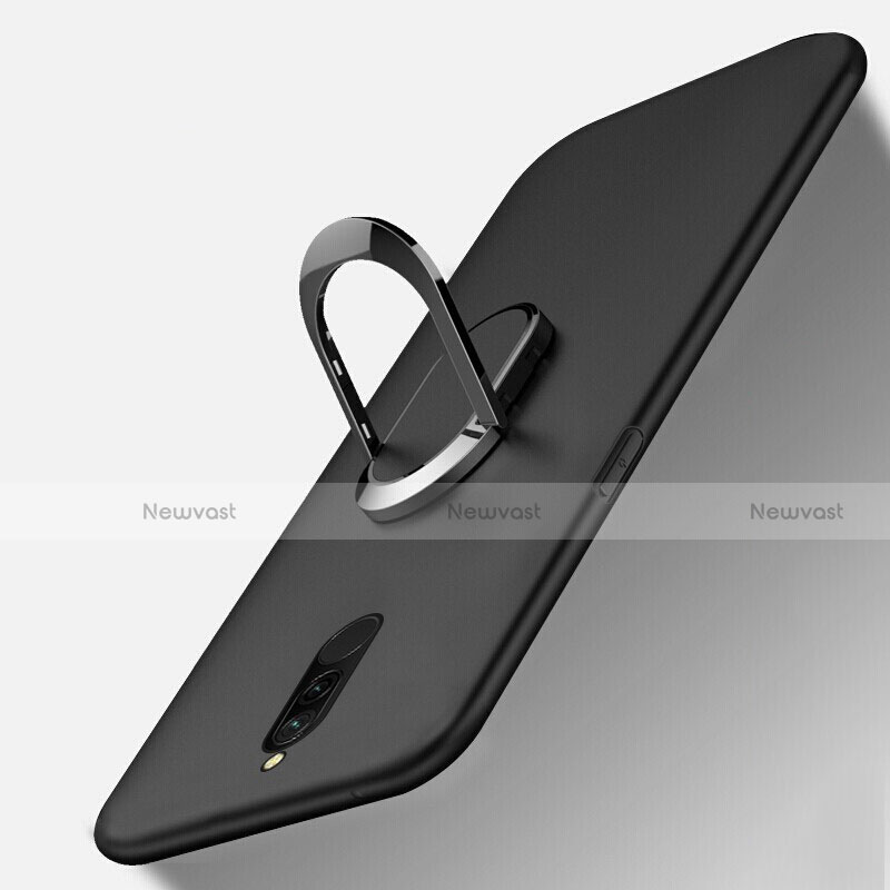 Ultra-thin Silicone Gel Soft Case Cover with Magnetic Finger Ring Stand for Xiaomi Redmi 8