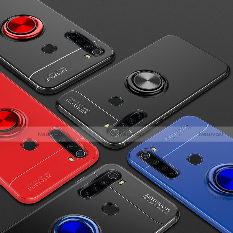 Ultra-thin Silicone Gel Soft Case Cover with Magnetic Finger Ring Stand for Xiaomi Redmi Note 8