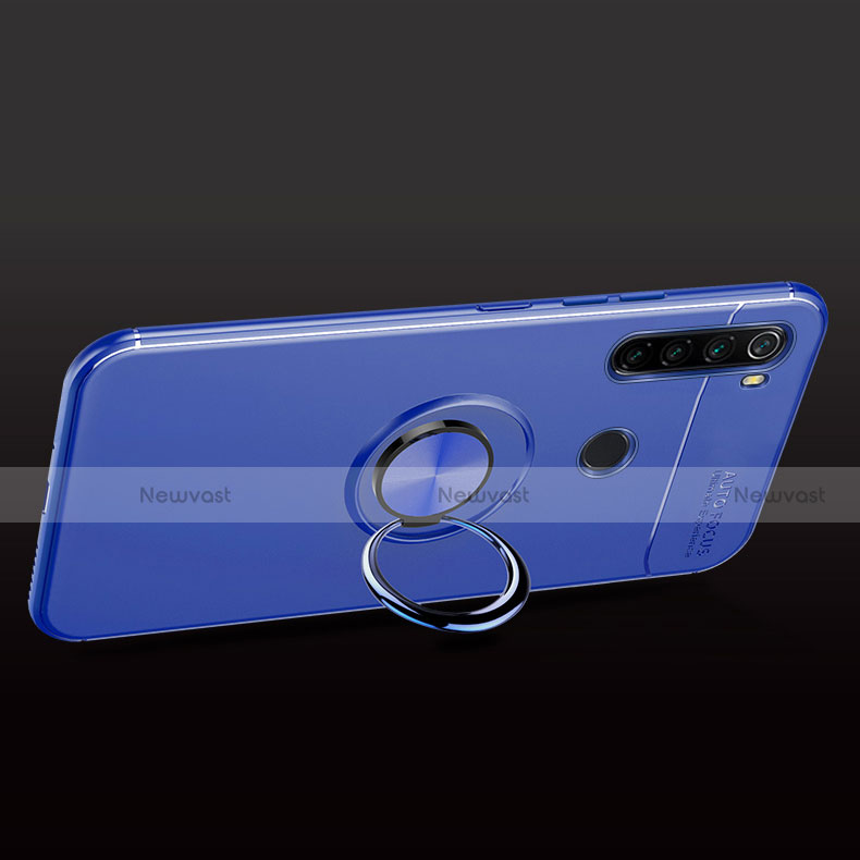 Ultra-thin Silicone Gel Soft Case Cover with Magnetic Finger Ring Stand for Xiaomi Redmi Note 8 (2021)