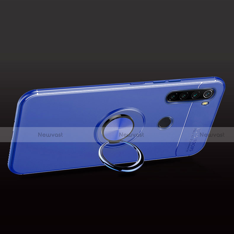 Ultra-thin Silicone Gel Soft Case Cover with Magnetic Finger Ring Stand for Xiaomi Redmi Note 8T