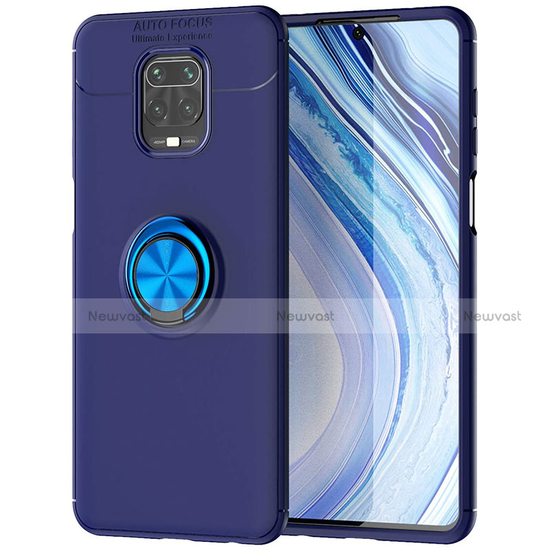 Ultra-thin Silicone Gel Soft Case Cover with Magnetic Finger Ring Stand for Xiaomi Redmi Note 9 Pro Max