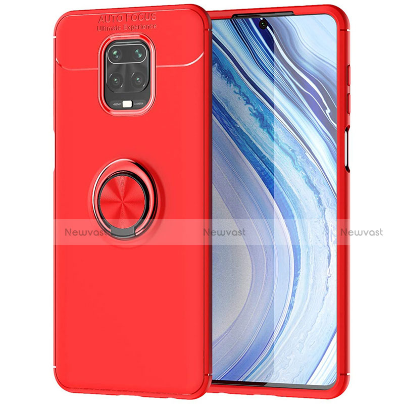 Ultra-thin Silicone Gel Soft Case Cover with Magnetic Finger Ring Stand for Xiaomi Redmi Note 9S